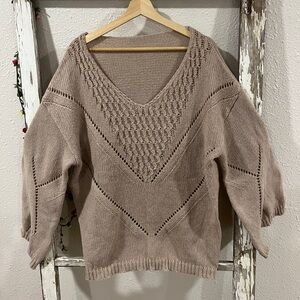 SHEIN Women's V-Neck Sweater - Taupe